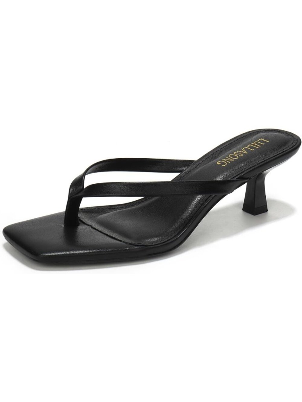 Chic Women's Kitten Heels Sandals - Square Open Toe Flip Flops, 1.8-2" Heels